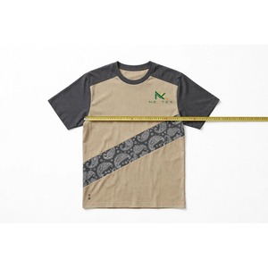 Camiseta de Manga Raglán para Hombre, Color Contrastante, Gris Caqui, Estampado Diagonal Paisley, Manga Corta, Informal, Verano, Camisetas con Gráficos - Product Image 6
