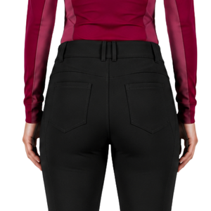 Pantalon d'équitation noir pour femme, taille haute, extensible, avec passants de ceinture, pour la compétition et l'entraînement, vêtements de sport - Product Image 4