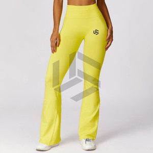 Women's High-Waisted Gym Fitness Scrunch Back <b>Leggings</b> Seamless Yoga Pants with Solid <b>Pattern</b> - Product Image 3