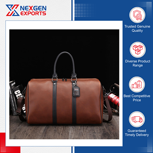 In Depth Experience Best Quality Fashion Unisex <b>Large</b> Capacity PU Leather <b>Duffle</b> Travel <b>Bag</b> for Outdoor Sports Use - Product Image 2
