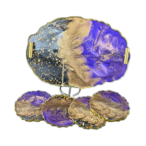 Plateau à bijoux élégant vintage fait main en résine, décoratif avec nœud, organisateur de bagues et colliers, rangement cosmétique pour coiffeuse, personnalisable pour la maison - Product Image 2