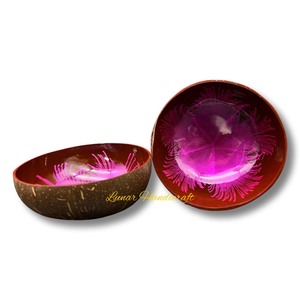 Cuenco de coco de marca artesanal local duradero, lacado de alta calidad de fábrica de Vietnam, colorido y al mejor precio - Product Image 2