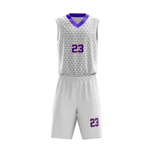 Ensemble de maillots de basket-ball personnalisés, blanc, rouge, numéro 23, col en V, sans manches, impression sublimée, unisexe, adulte, toutes saisons - Product Image 3