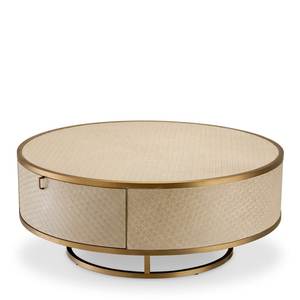 Modern <b>Round</b> Coffee <b>Table</b> with Marble <b>Top</b> and Brass Base Contemporary Living Room Furniture Handmade Metal Frame Design - Product Image 5