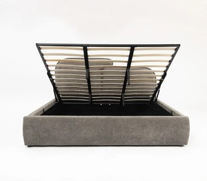 Modern Upholstered Fabric <b>Bed</b> Frame King Size <b>with</b> Hydraulic <b>Storage</b> Soft <b>Bed</b> <b>with</b> Quilted Headboard and Footboard - Product Image 5