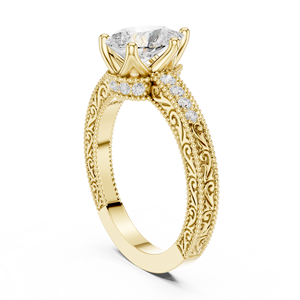 Elegant Yellow Gold Pear Cut Solitaire <b>Ring</b> Accents Luxury Bridal Engagement Wedding Jewelry <b>Custom</b> Wholesale Fashion <b>Rings</b> - Product Image 2