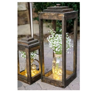 Lanterne à bougie en acier inoxydable, lanterne décorative en métal sculptée à la main, décoration de fête d'anniversaire et de Noël, porte-bougie lanterne - Product Image 2