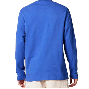 Camiseta de Manga Larga para Hombre, Estilo Moderno, con Bolsillo, Cuello Redondo, Algodón Sólido, Corte Regular, Informal, Básica, para Uso Diario - Product Image 2