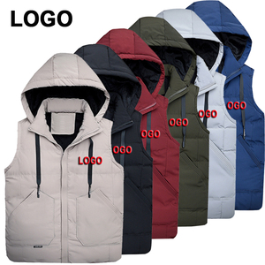 Gilet matelassé sans manches pour homme, style décontracté, en tissu toile, col montant, à capuche, avec logo personnalisé, par les fabricants de vêtements - Product Image 1
