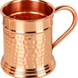 Pure Copper Beer Mug Hammered Finish <b>Moscow</b> <b>Mule</b> Mug 18 oz Capacity Metal Drinkware <b>Cup</b> with Handle for Home Party Bar Decor - Product Image 1