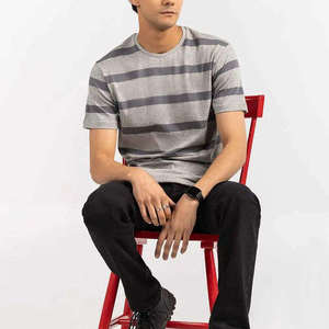 <b>Black</b> Custom <b>Men's</b> T-<b>Shirts</b> Short Sleeve O-Neck Cotton Worsted Fabric <b>Silk</b> Screen Printed Front Logo Formal Style Loose Fit - Product Image 3