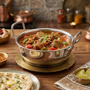 Kadai en acier inoxydable de haute qualité avec poignées rivetées – Poêle à frire profonde et wok finition miroir pour la maison et la cuisine professionnelle - Product Image 3