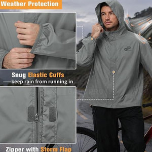 Veste coupe-vent de golf pour homme, confortable, légère, coupe-vent, fermeture éclair intégrale, tissu extensible, vêtements de sport pour un style de vie actif en plein air - Product Image 4