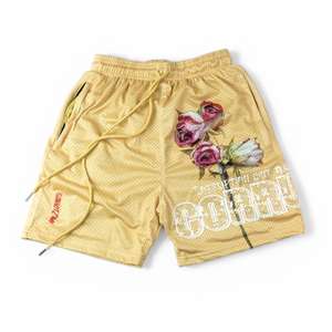 Shorts de sport en maille respirante pour hommes, 100 % polyester, personnalisables avec logo, style streetwear, séchage rapide, vente en gros - Product Image 1