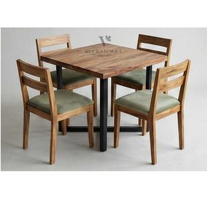 Ensemble de salle à manger en bois design moderne et réglable, table élégante et chaises confortables pour la maison, les restaurants et les hôtels - Product Image 1
