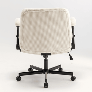 Sedia da Ufficio Comoda con Seduta Incrociata, Cuscino Spesso e Seduta Larga, Braccioli Girevoli Regolabili e Ruote - Product Image 6