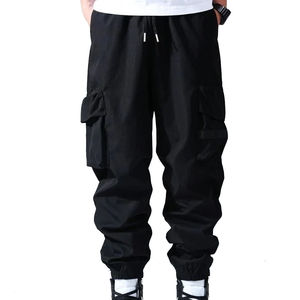 Pantalon cargo léger pour homme avec taille élastique et 6/8 poches, logo personnalisé, 100% coton, service OEM pour unisexe - Product Image 1