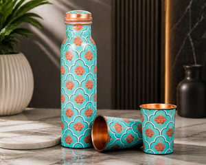 Custom Logo Meena Printed <b>Copper</b> <b>Bottle</b> set Wholesale <b>Copper</b> <b>Drink</b> <b>Bottle</b> - Product Image 5