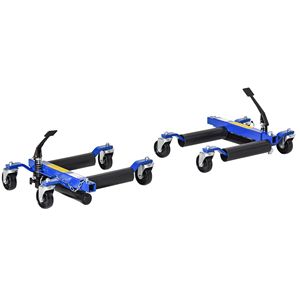 Set of 2 Hydraulic 1500LBS Tire Jack with Ratcheting Foot <b>Pedal</b> Vehicle Positioning Dolly & Movers for <b>Car</b> Truck RV Trailer - Product Image 1