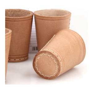 Copa de Dados Clásica Hecha a Mano de Cuero 100% Genuino, 4 Piezas, Cuero Natural de Curtido Vegetal, para Deportes y Entretenimiento - Product Image 5