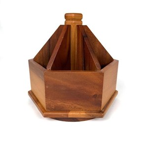 Modern Durable Wooden <b>Caddy</b> Storage Organizer with Handle for Kitchen Bathroom Desk-Portable Box - Product Image 3