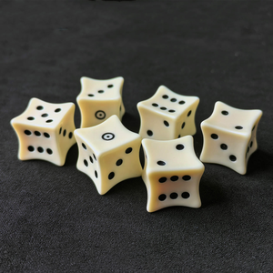 Juego de 6 Dados de Hueso Ecológicos Pulidos de 16 mm, Curvos, para Juegos de Rol D&D, D6, Seis Caras - Product Image 2