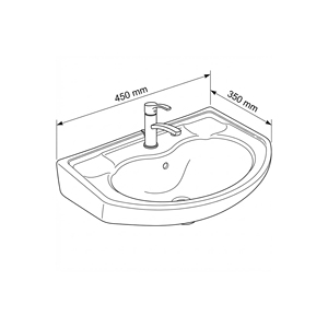 Lavabo de Pared Moderno Croma de 18x12 para Uso en Hoteles y Villas - Product Image 3