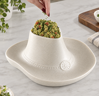 Assiette de service moderne en résine avec bol à sauce intégré, plat à apéritif, assiette à collation, vaisselle pour restaurant, décoration de table à manger à domicile
