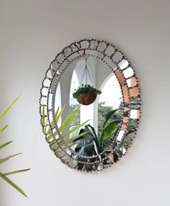 Peruvian Oval Decorative <b>Mirror</b> 70 cm Handmade Wall Decor – Carved Wood Elegant Statement <b>Mirror</b> for Living Room Bedroom - Product Image 1