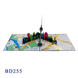 Tarjeta Pop-up 3D de la Torre de Berlín, Diseño Personalizado al por Mayor, Caja de Papel Cortada con Láser, Regalos y Artesanías de Vietnam, Recuerdo Viet-craft - Product Image 1