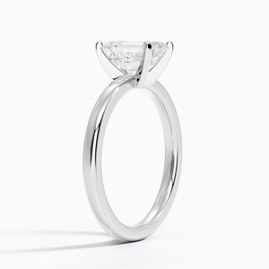 Anillo SOJ 01 con Corte Esmeralda, Plata 925 con Baño de Rodio, Piedra Grande con Engaste Pavé, Anillo de Compromiso y Boda Clásico, Certificado GRA - Product Image 2