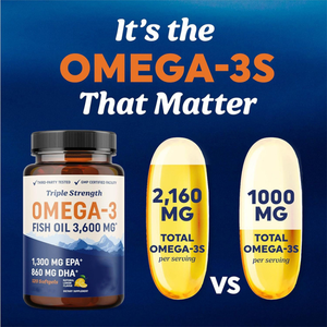 Triple Strength <strong>Omega</strong>-<strong>3</strong> Softgels Supplement for Men and Women Vegan EPA DHA <strong>Fish</strong> <strong>Oil</strong> Supplement - Product Image 2