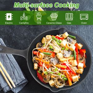 Set di padelle in ghisa Pre-stagionate 3 pezzi di pentole per forno antiaderente da 6 pollici 8 pollici 10 pollici di padelle resistenti al calore per la cottura - Product Image 5