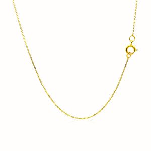 Cadena de Oro Amarillo de 14k con Eslabones de Cable Tallados en Diamante de 0.7mm, Collares Finos - Product Image 3