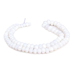 ลูกปัดโอปอลสีขาวธรรมชาติแกะสลักรูปฟักทองทรงรอนเดลสำหรับทำเครื่องประดับแบบร้อยเป็นเส้น - Product Image 6