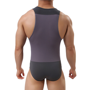 Mens Wrestling Singlet One Piece Sleeveless Fitted <b>Compression</b> Stretch Spandex Nylon Breathable Athletic Training Competition - Product Image 6