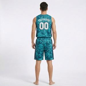Camiseta de Baloncesto Personalizada Sublimada de Poliéster/Algodón para Hombre, Sin Mangas, Estampado de Camuflaje, Protección UV, Secado Rápido, Talla Grande - Product Image 3
