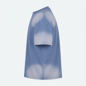T-shirt Homme Oversize Col Rond Manches Courtes 100% Coton Pur Grammage Lourd Délavé à l'Acide Effet Délavé par le Soleil Impression Numérique Respirant - Product Image 4