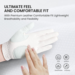 Gant de golf pour femme en cuir véritable imperméable, antidérapant, protection UV, avec marqueur de balle intégré, pour le sport et la protection des mains - Product Image 4