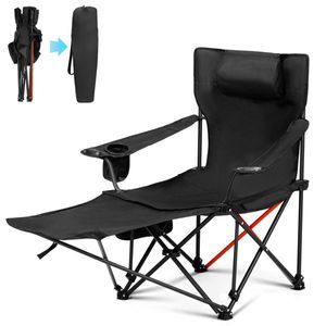 2 Pack 2-in-1 sedia da campeggio pieghevole leggero schienale rimovibile poggiapiedi spiaggia poggiatesta poggiatesta portabicchieri - Product Image 3