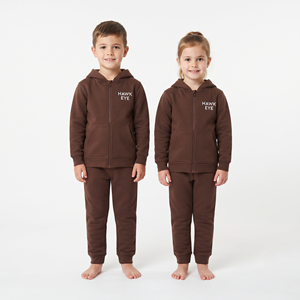 Conjunto de Sudadera con Capucha y Pantalones Deportivos de Algodón Grueso para Niños, Unisex, Ropa Deportiva Informal de Dos Piezas - Product Image 1