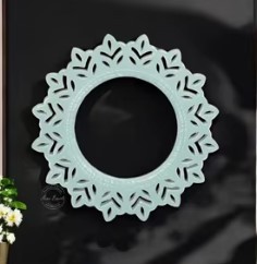 Decorative Iron Wall <b>Mirror</b> <b>Frame</b> Floral Bird Design Handcrafted Finish Durable Build Elegant Home Wall Accent Decor - Product Image 4