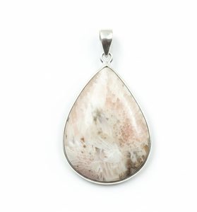 <b>Top</b>-Quality Orange Scolecite <b>Rose</b> Pattern 925 Sterling Silver Pendant Large Teardrop Shape Yellow Gold Plated Handmade Jewelry - Product Image 1