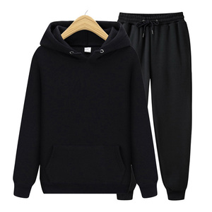 Ensemble sweat à capuche et pantalon de survêtement unisexe, coupe oversize, grammage lourd, avec logo brodé vierge, grandes tailles, style streetwear pour homme - Product Image 3