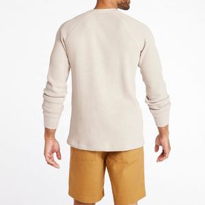 T-shirts de fitness confortables et légers à manches longues en tricot gaufré 100% coton, respirants, décontractés, à séchage rapide pour hommes - Product Image 2