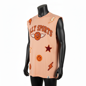 Camiseta sin mangas de algodón premium para mujer, estilo streetwear, con apliques bordados y estampado de logotipo, camisetas sin mangas de algodón para mujer - Product Image 4