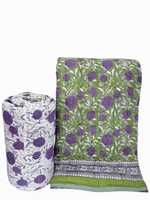 Couette légère artisanale à motifs imprimés au bloc, aux couleurs et au design magnifiques, couette de Jaipur imprimée à la main, en coton, taille King, Raja