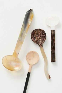 Juego de Servidores de Ensalada de Cuerno Natural Hechos a Mano, Cuchara y Tenedor para Servir, Vajilla Rústica Única, Utensilios de Cocina Tradicionales para el Hogar - Product Image 6