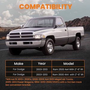 Barre de direction réglable robuste de 2 à 6 pouces pour Dodge Ram 2500 3500 2003-2013, suspensions de camion 4x4, rehausse de suspension - Product Image 4