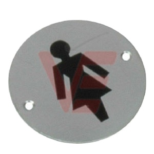 Placa de Puerta de Baño Femenina de Estilo Moderno, Color Plateado, Tamaño Personalizado, Marca Vertex Exports, Hecho en India, Acero para Hoteles - Product Image 1